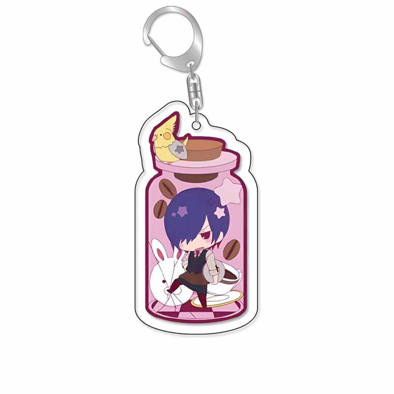 Tokyo Ghoul Keychain: Kaneki, Touka, Rize & Hideyoshi 5 cm