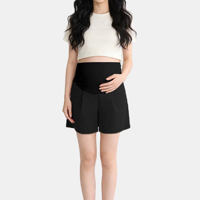 

Maternity Casual Loose Fit Summer Shorts - Plus Size Fashionable Outerwear XL (65-75 kg) чёрный