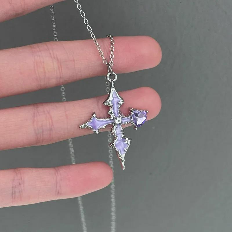Punk Cross Bat Necklace,Gothic Jewelry,Vampire Accessories,Witchcraft,Blood Cross,Pagan,Vintage,Bat Wings Heart,Choker for Women