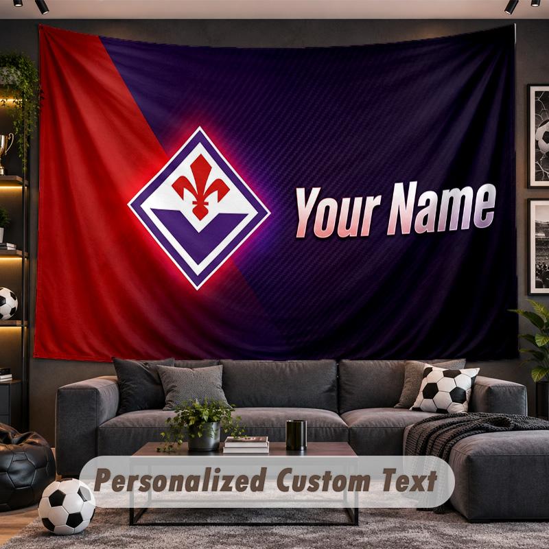 Fiorentina FC Personalized Tapestry Support Custom Name, Wall Art Home Decoration