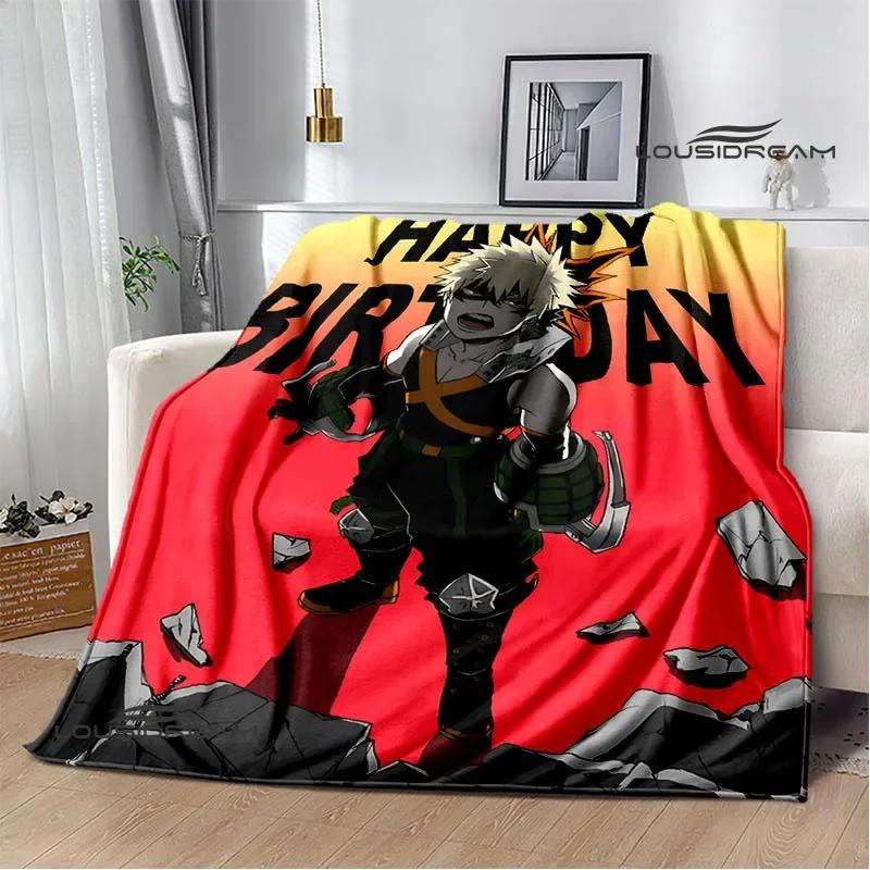 Decke mit Cartoon-Aufdruck „My Hero Academia“, warme Flanelldecken, weiche und bequeme Decke, Reisedecke für Zuhause, Geburtstagsgeschenk