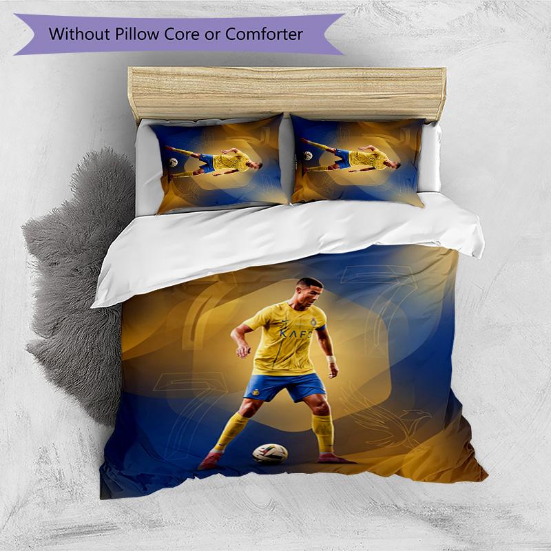 Cristiano Ronaldo Printed Bedding 3 Piece Set Cozy Breathable Bed Cover Set As Housewarming Holiday Gift
