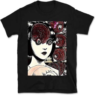 Junji Ito Shirt Mens Womens T-Shirt Dry-Fit Crew Neck Short Sleeves Shirt Black