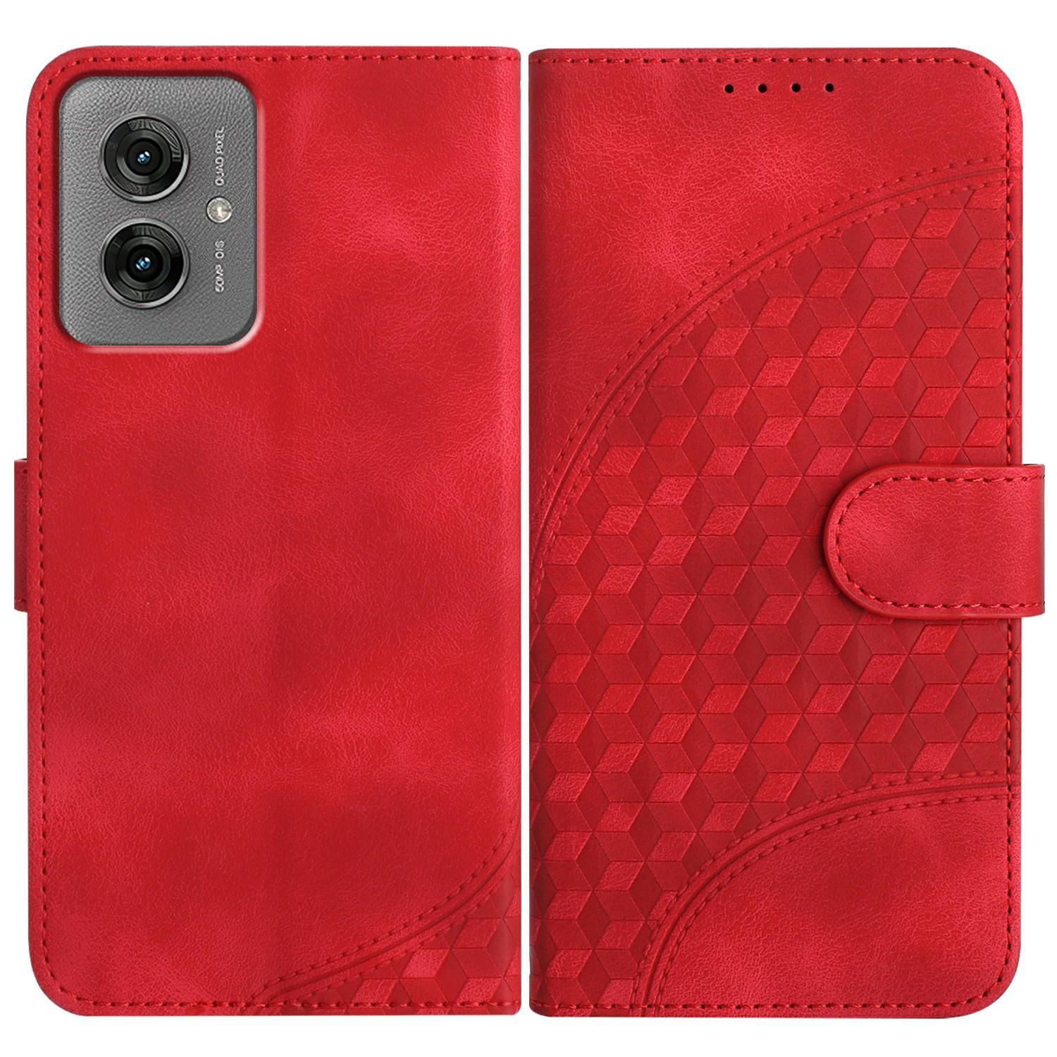 

YX0060 For Motorola Moto G55 5G Case Elephant Head Pattern Leather Phone Cover Red