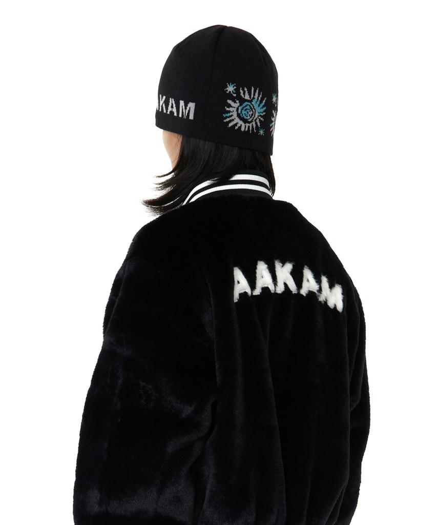 AAKAM Small Sun Jacquard Beanie (Black)