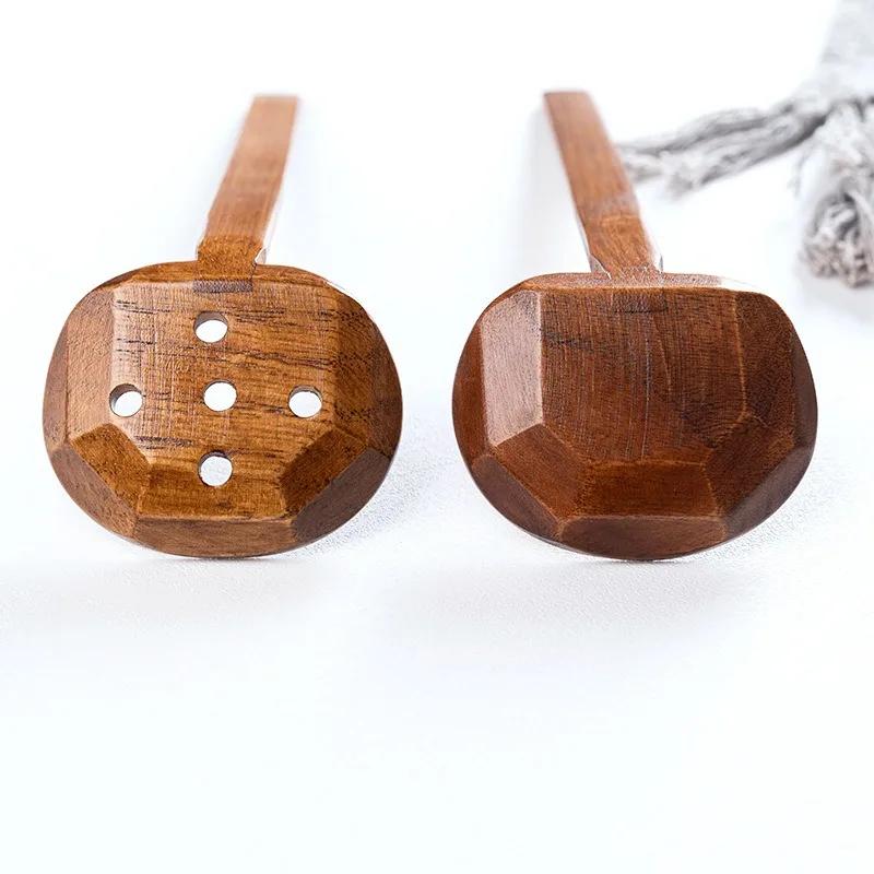 Japanese Long Handle Ramen Spoons Wooden Tableware Home Tablespoons Cute Soup Ladle Hot Pot Skimmer Kitchen Utensils