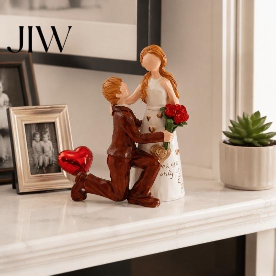 Decorative Resin Crafts for Bedroom Faceless Wedding Couple Figurine, Statue, Romantic Proposal Artistic Decor Various Interior Styles Sculpture