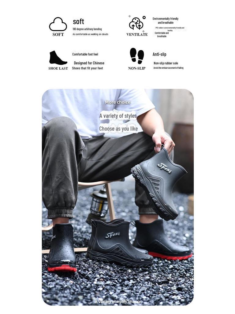 Men's Waterproof Non-Slip Fishing & Car Wash Boots