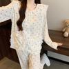 Pajamas Women'S Spring And Autumn Cute Doll Collar Girl Suit Can Wear Cloud Cotton Long-Sleeved Loungewear