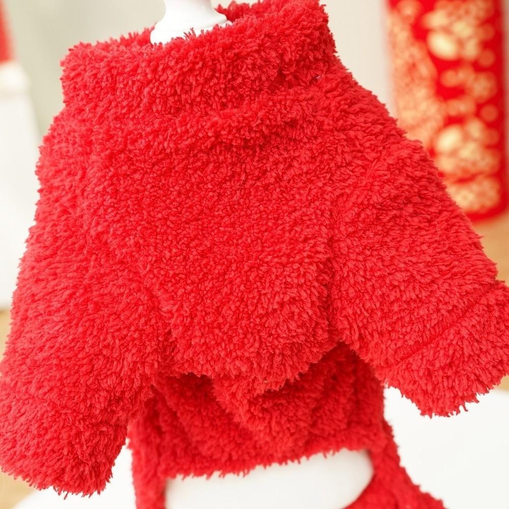 Thicken Dog Jumpsuit Lion Dance Dog Warm Hooie Best Blessing Pet Four Legged Clothing  Pet Show