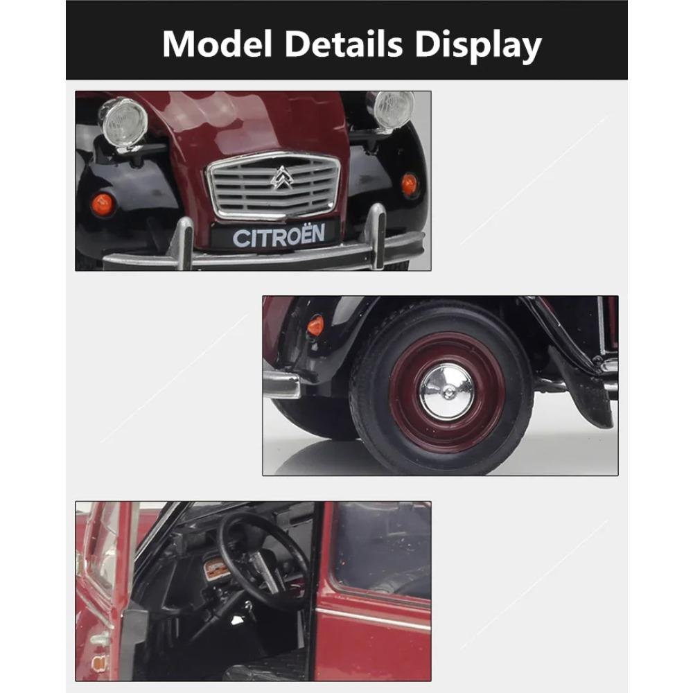 Welly 1/24 Citroen 2CV 6 Charleston Alloy Classic Vintage Car Model Diecast Metal Toy Classic Car Model Collection Gift