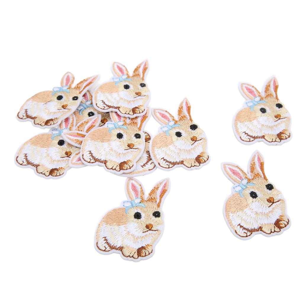 10Pcs Iron On Patches Little Cute Bunny Durable Lightweight Wide Application Jean Patches for Bag
