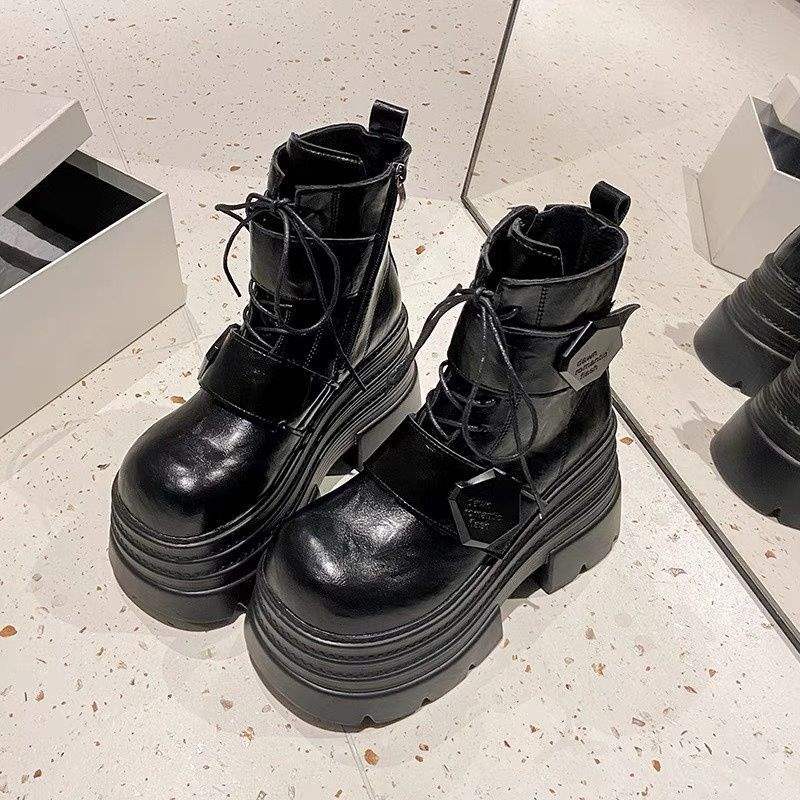 Fashion 2025 New Women's Heighten Design Short Boots Gothic Shoes Street Fashion Lady Rock Boots Platform Punk Style Women Shoes British Style White