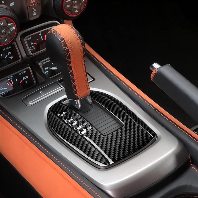 Kohlefaser Für Camaro 2010-2015 LHD Auto Schalthebelblende Aufkleber Zierleiste Innenzubehör