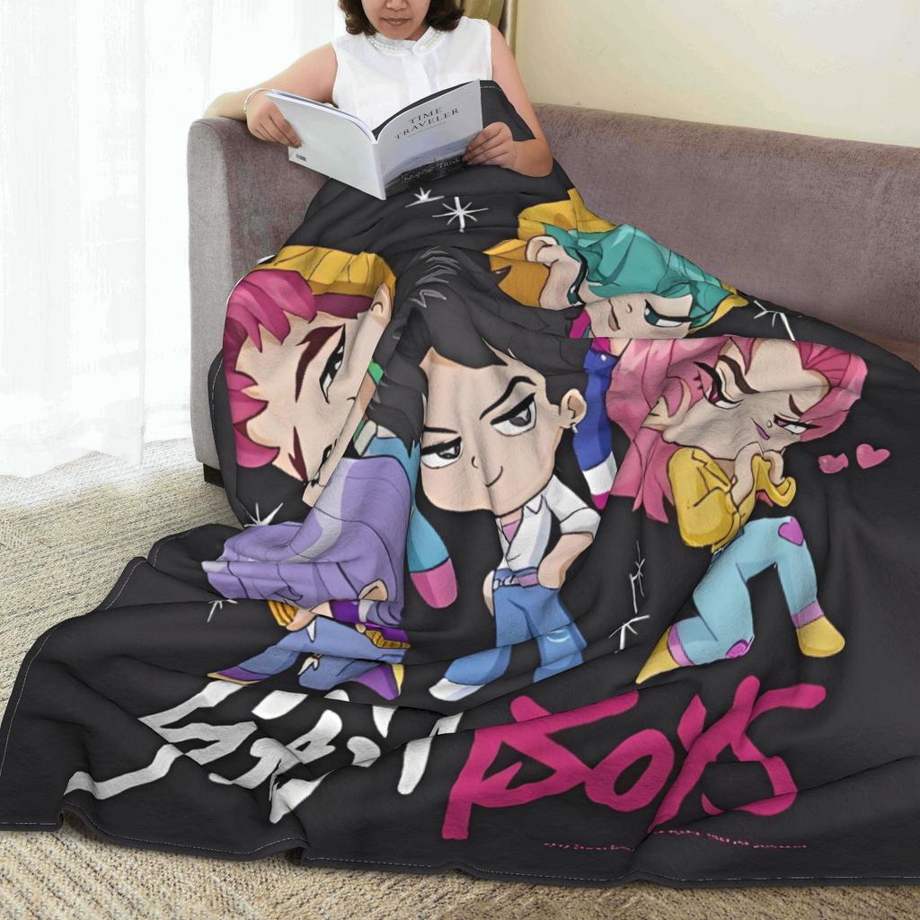 Saja Boys Soda Pop Blanket Kpop Demon Hunter Super Warm Plush Throw Blanket For Kids Adult Bedroom Flannel Bedspread Bed Cover