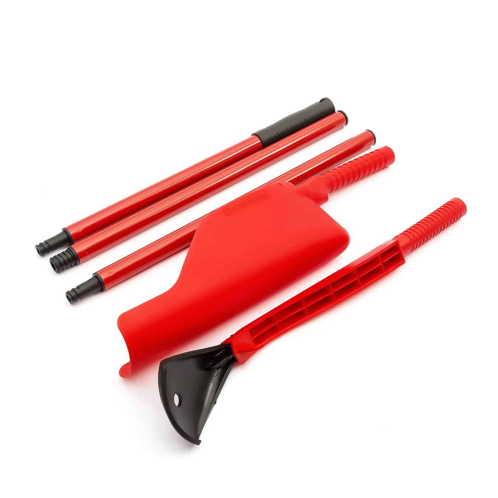 Retractable Eaves Sink Gutter Leaf Cleaning Set Plastic Gardening Tools rosso