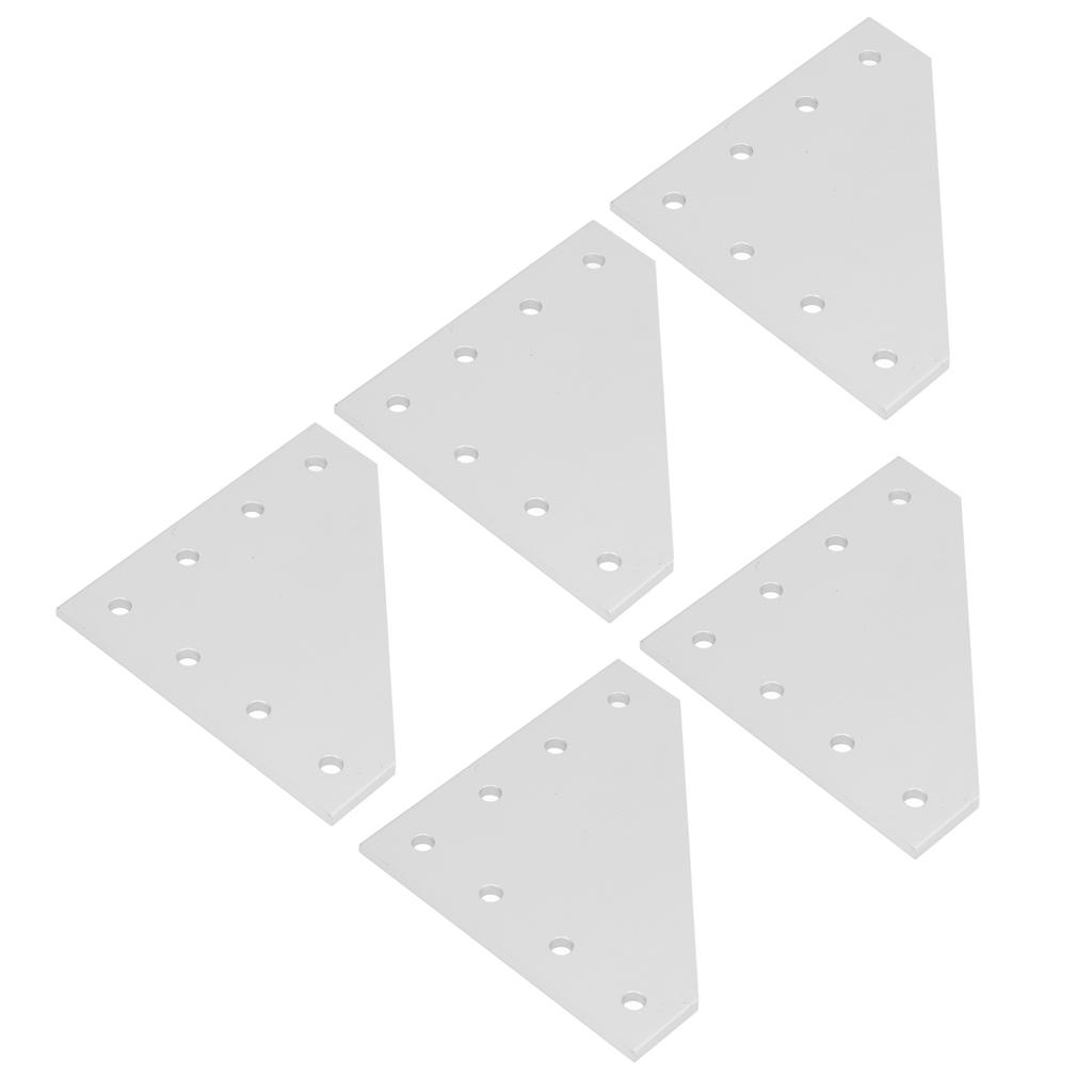 5Pcs Jointing Strengthen Plate Silver White Oxidation 7 Hole Aluminum Alloy Strong Joint Bracket Plate 4040L