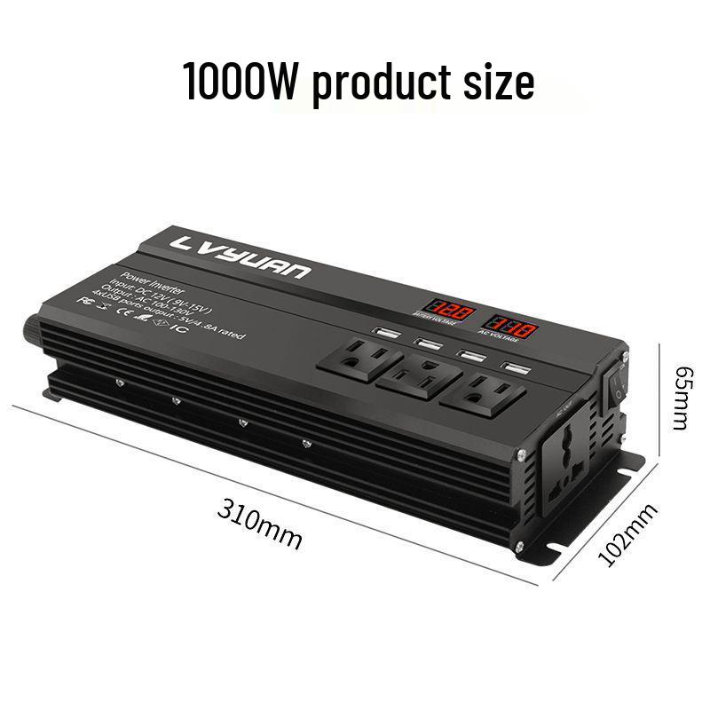 Lvyuan 12V/24V To 220V Modified Sine Wave Car Inverter, 500W-4000W Power Strip Style