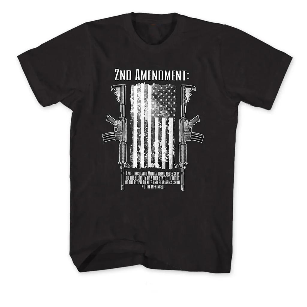 American Flag Gun 2nd AUnisexdUnisext TShirt 100 Cotton ONeck Summer Short Sleeve Casual Unisexs Tshirt Size S3XL