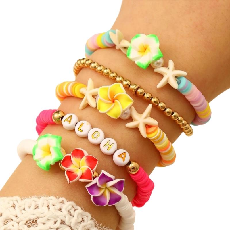 

Handmade Starfish And Plumeria Bracelet Featuring Natural Beauty For Fashionable Women Seeking Unique Style