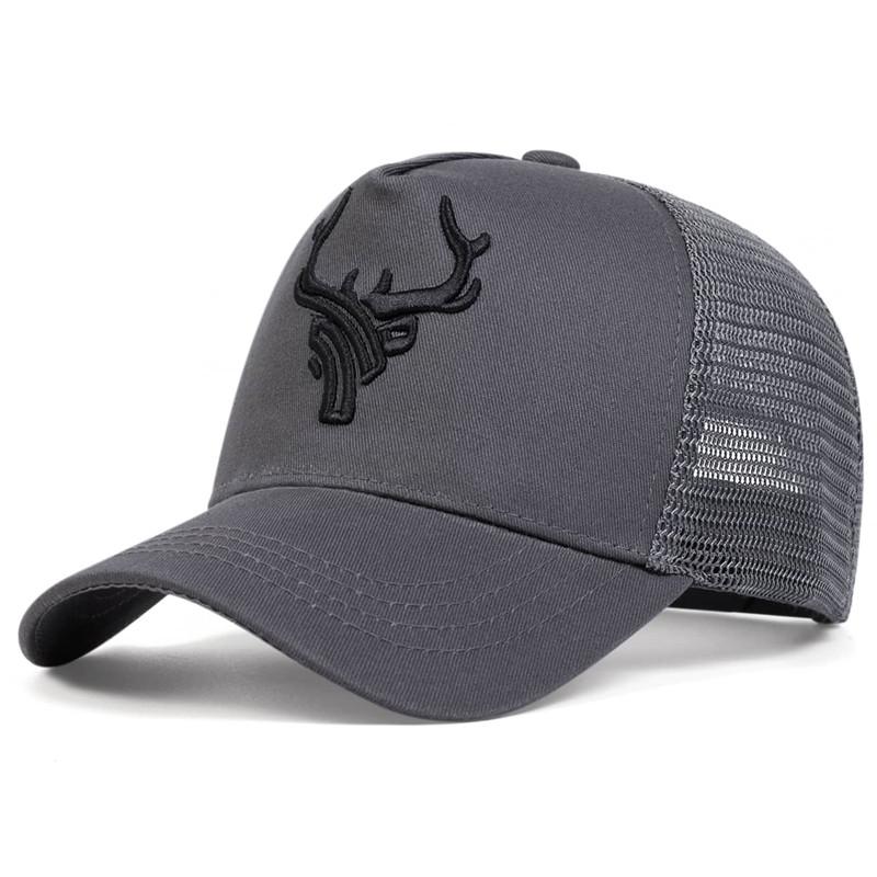 Unisex Animal Antlers Embroidery Baseball Net Caps Spring And Summer Outdoor Adjustable Casual Hats Sunscreen Hat
