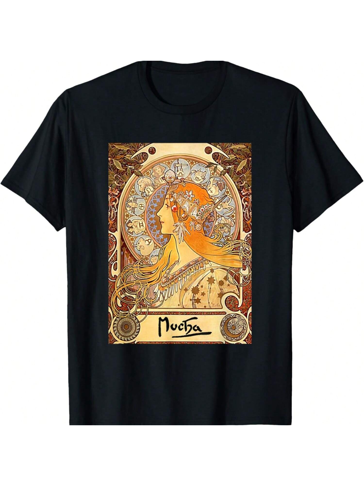 Mucha Zodiac Art Nouveau Alphonse T-Shirt S разноцветный