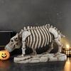 Halloween Resin Figurine - Simulation Horror Skeleton Rooster Hippo Desktop Decorations Holiday