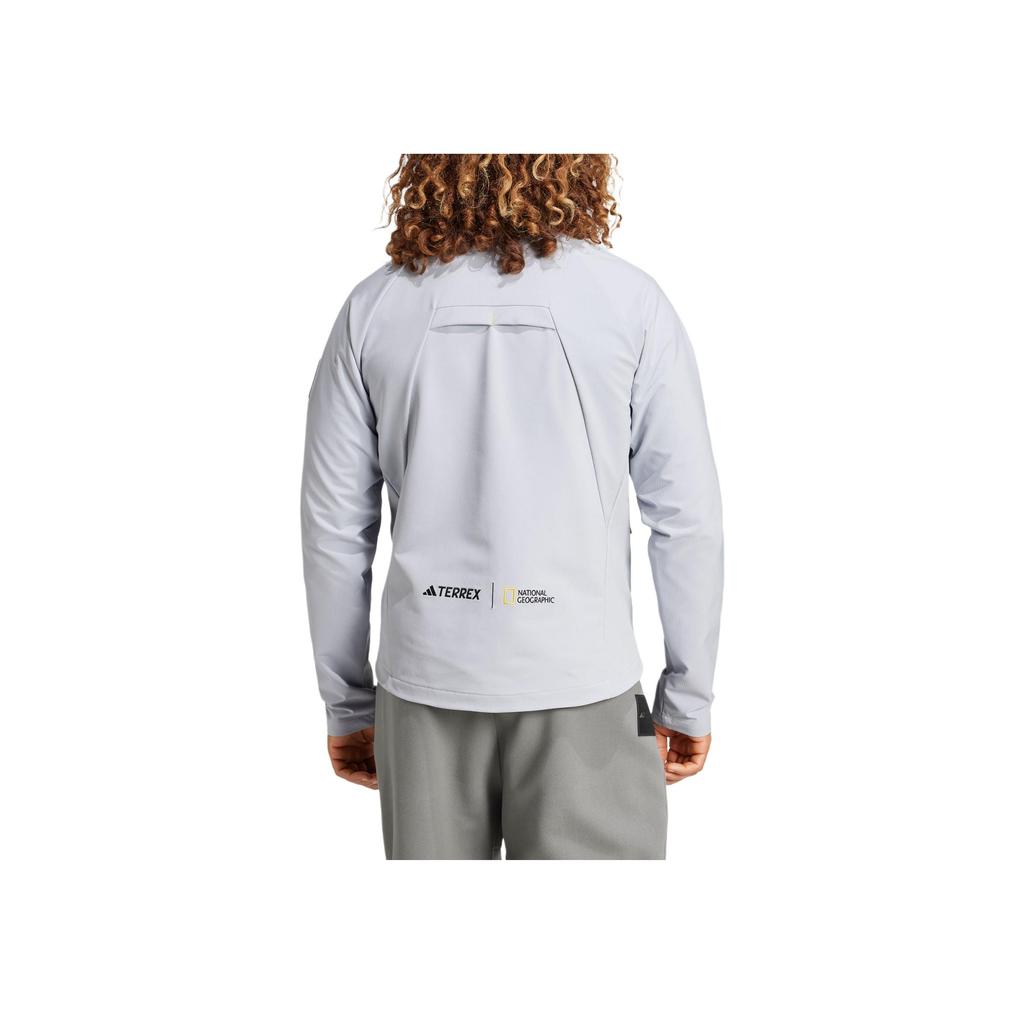 adidas X Collaborazione National Geographic FW24 Giacca Outdoor Softshell a Maniche Lunghe Uomo Giacca Argento Chiaro IX7919