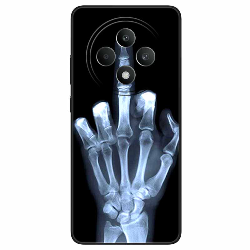 For OPPO Reno 12F 5G Case Cool Black Soft Silicone Cover for Oppo Reno12 FS Cartoon TPU Shell On Reno12 F Protective Funda Capas