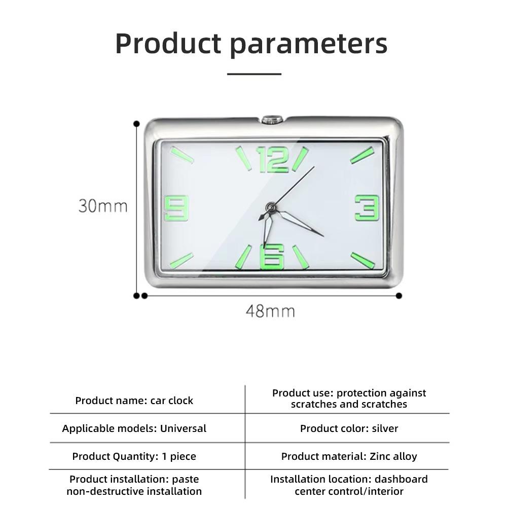Premium 48mm Luminous Car Clock - Dual-Mount Digital Display with Night Glow for Dashboard & Air Vent
