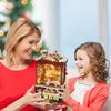DIY Wooden Casa Doll House Kits Christmas Doll Machine Music Box Miniature Snowman Assembled Dollhouse 3D Puzzle Toys For Gifts