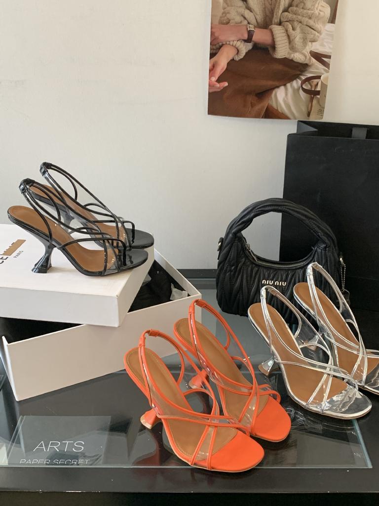 French Beautiful Square Head Open-toed Roman Sandals Women's 2025 Summer New Models with Skirts Socialites Sexy Stilettos High Heels