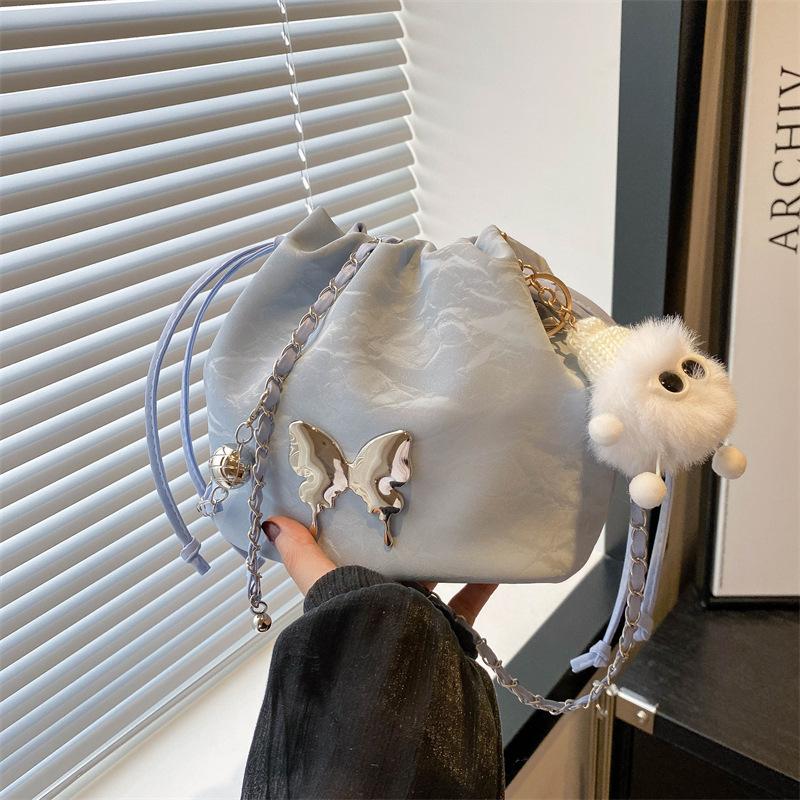 Summer small bag women's new high-end niche designer chain messenger bag fashion bucket bag