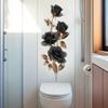 Black Rose And Gold Leaf Wall Sticker Light Luxury Living Room Entryway Self Adhesive Wallpaper