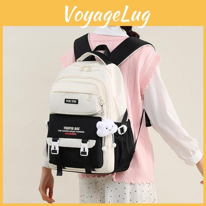 Printed Letter Backpack Large Capacity Anti Splashing Water Student Schoolbag