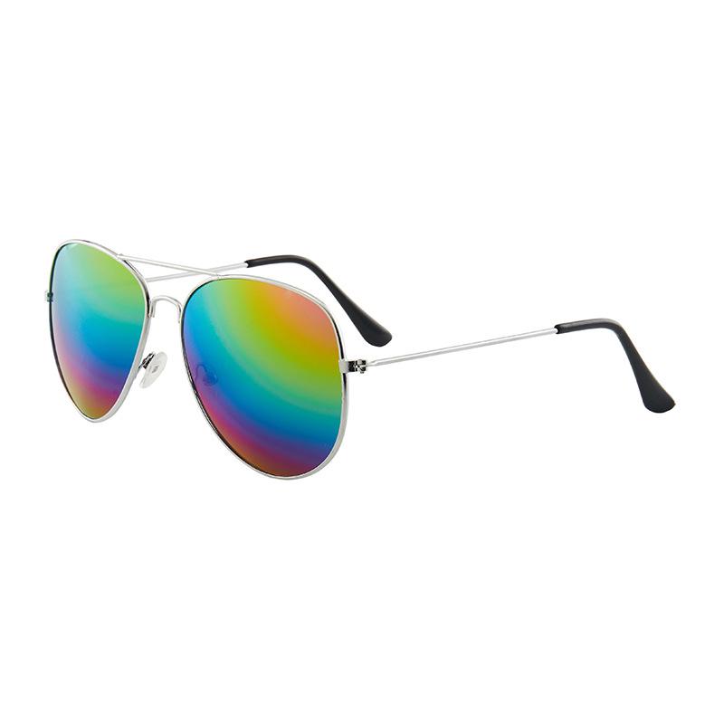 Unisex Aviator Frog Mirror Sunglasses - Multicolor Metal Frame
