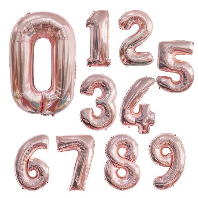 32 Inch Rose Gold Digital Aluminum Film Balloon Decoration Birthday Party Wedding Decoration Scene Aluminum Film Balloon