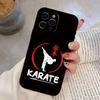 Karate Phone Case For iPhone 17,16,15,14,13,12,11 Plus,Pro Max,XS,Soft Silicone Black Cover
