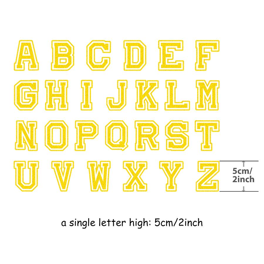 Blomsteralfabet Termiske klistremerker Hot Tear Ord Svart Gull Striper Varmepress Applikert gjør-det-selv-tilbehør-klistremerke Påstrykningsoverføringer