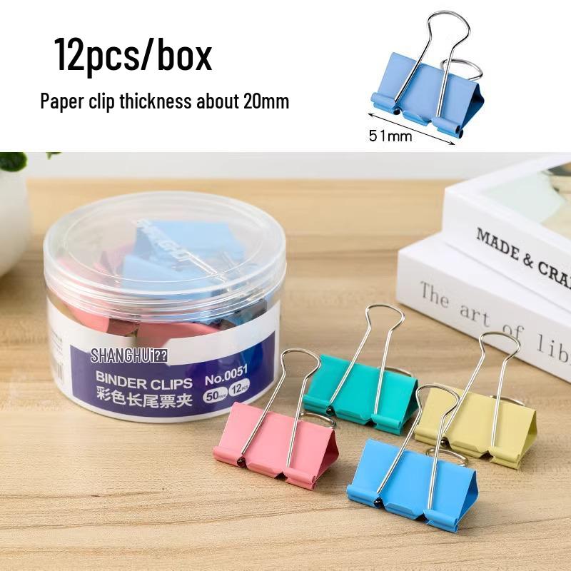 Kelebek Klips Karışık Paket - Kağıtlar ve Dosyalar İçin Renkli Uzun Kuyruklu Klipsler, Kitap Kırtasiyesi ve Ofis Kullanımı