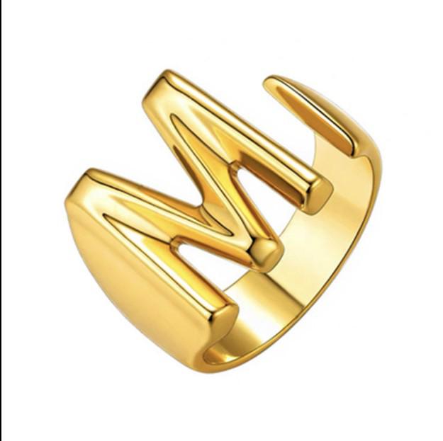 Adjustable Women's Fashion Rings, European & American Trend, 26 English Alphabet Designs