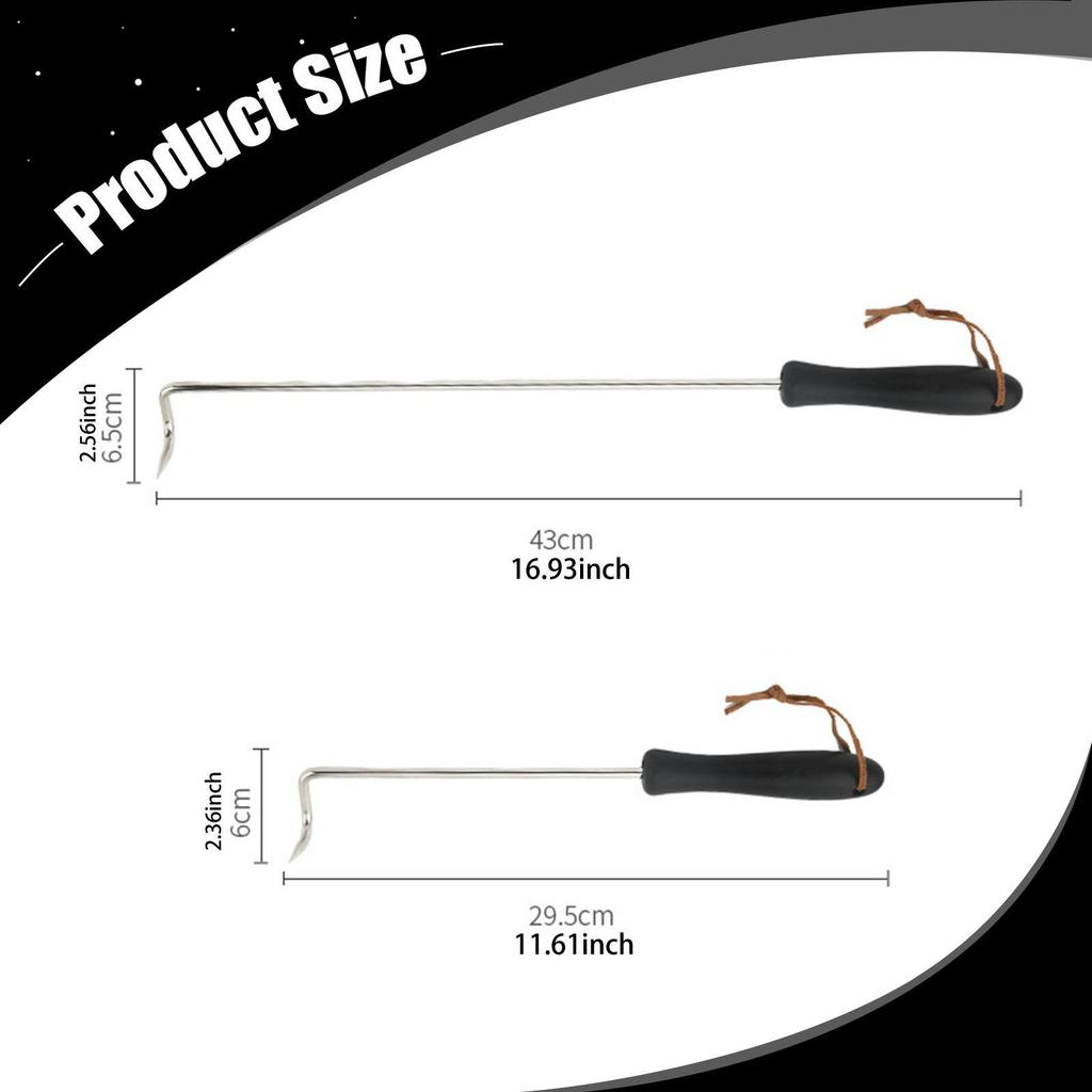 Barbecue Turner Hook BBQ Meat with Handle Grill Accessories Accessory Food Flipper