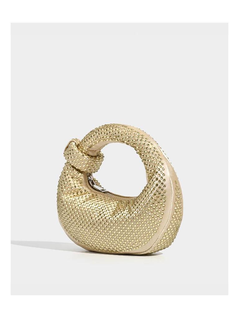 Nische 2024 Volldiamant Knödel Handtasche für Damen: Vielseitige Strass-Socialite-Abendtasche