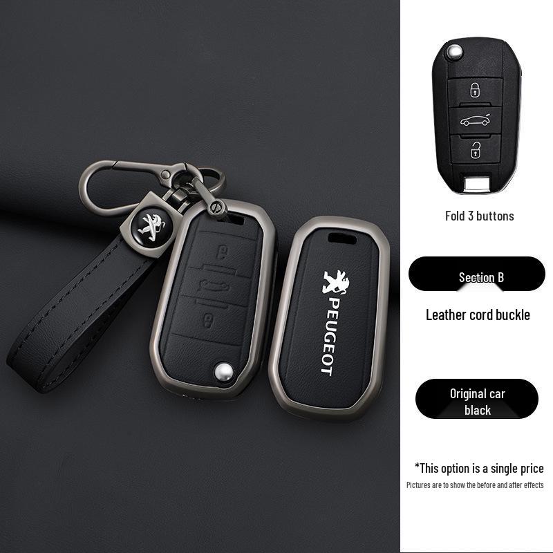 Peugeot Key Case for 308, 207, 408, 508, 307, 301, 3008 - Metal Shell, Modified Package.