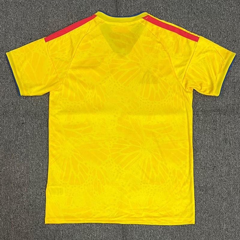 Mens Short Sleeve Soccer Jersey Fan Edition Colombia Home Kit Bamboo Fiber Breathable Football Uniform Adult