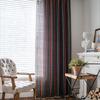 Yiman Qiyun Bohemian Striped Yellow Cotton-Linen Kitchen Curtain, Semi-Light-Blocking