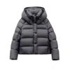Hooded Down Cotton Coat for Women Winter New Fashion Gray Bread Coat Casual Short Cotton Coat