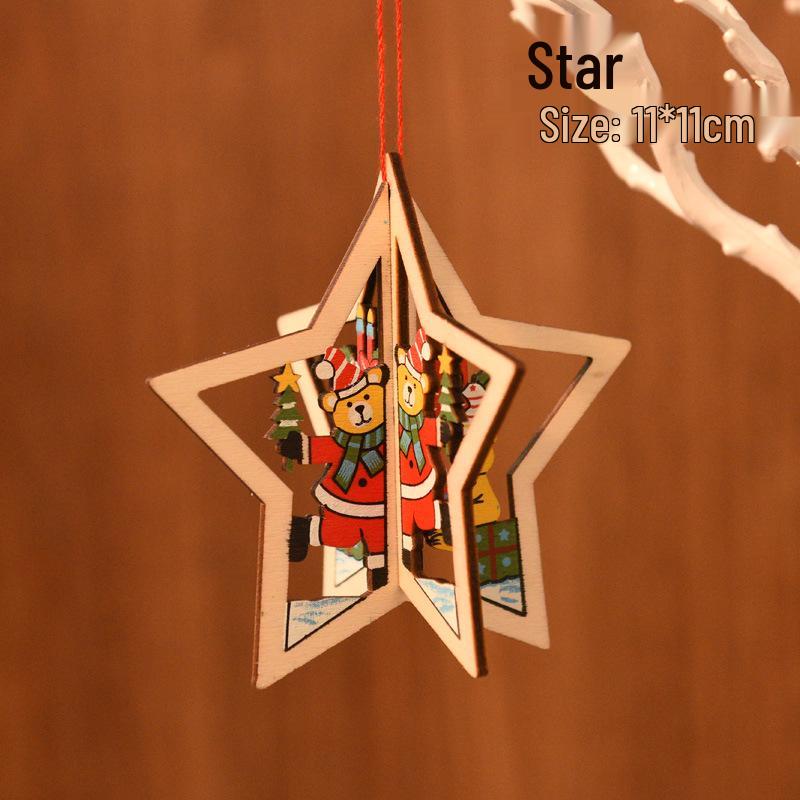 New Wooden Christmas Ornaments: Santa Claus & Snowman Pendants for Nordic-Themed Trees