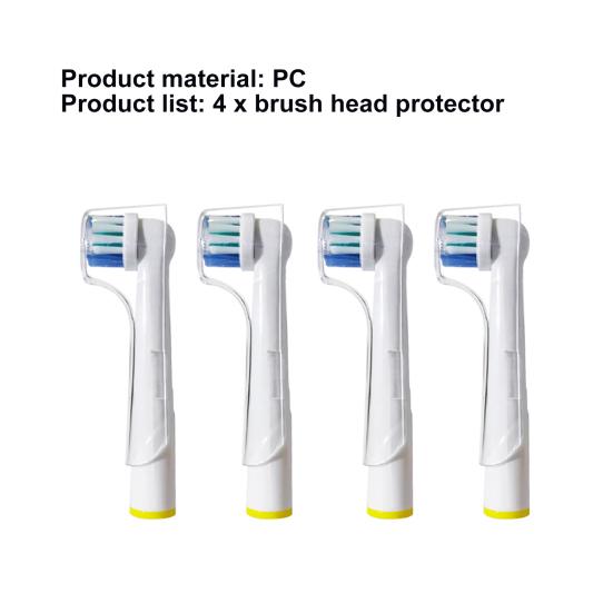 4Pcs Toothbrush Head Cover Dustproof Reusable Transparent Electric Toothbrush Heads Protection Case for Oral-B