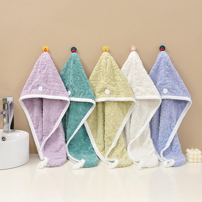 New Orchid Bag Headscarf Quick Drying Absorbent Dry Code Packet of the Released Version Headscarf Shower Cap Thickened Jacquard Coral Fleece Dry Hair